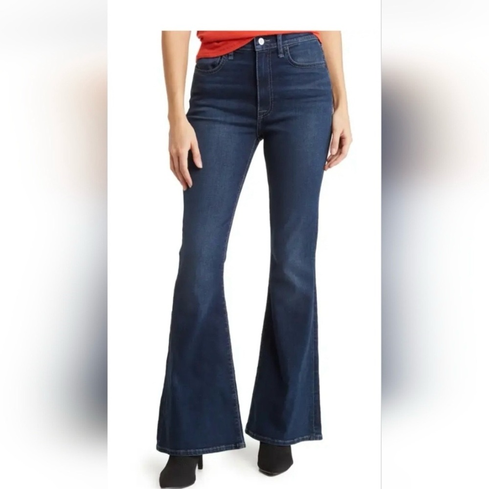 Hudson Jeans Women's Dark Blue High-Rise Flare Jeans